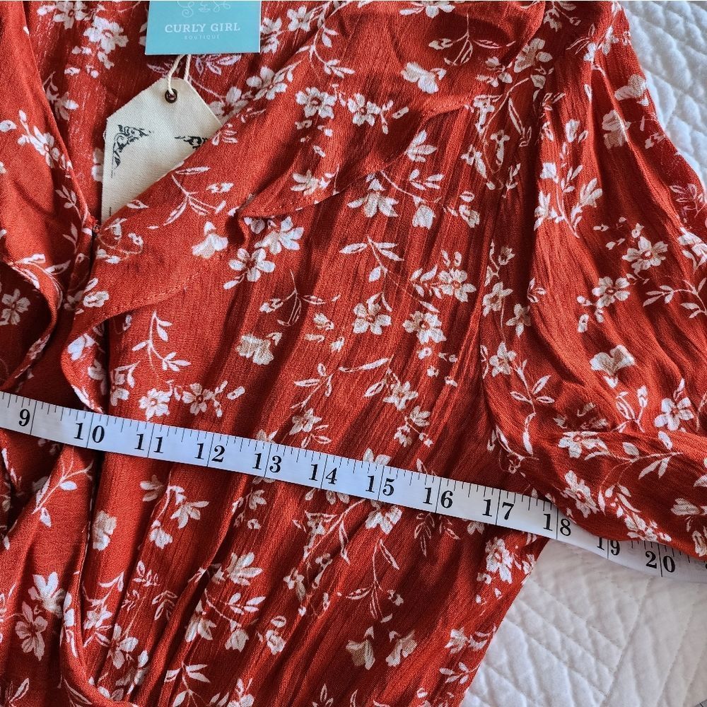 Entro Red Floral Mini Dress - Picture 9 of 13